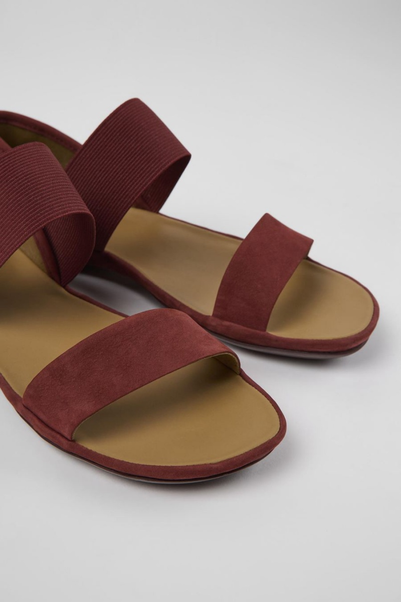 Sandalias Camper Right Nubuck Mujer Burdeos | DKYTX-3219
