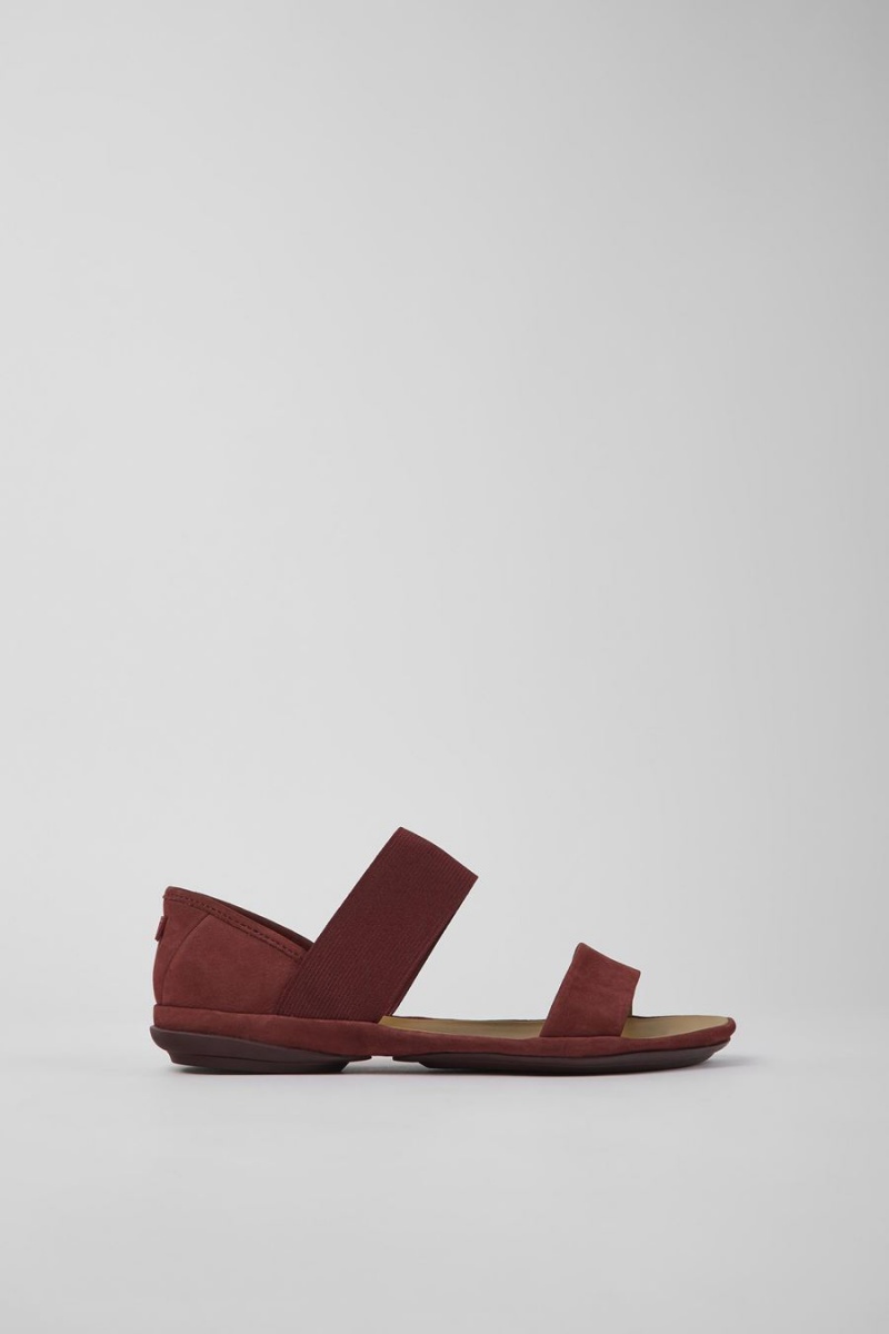 Sandalias Camper Right Nubuck Mujer Burdeos | DKYTX-3219