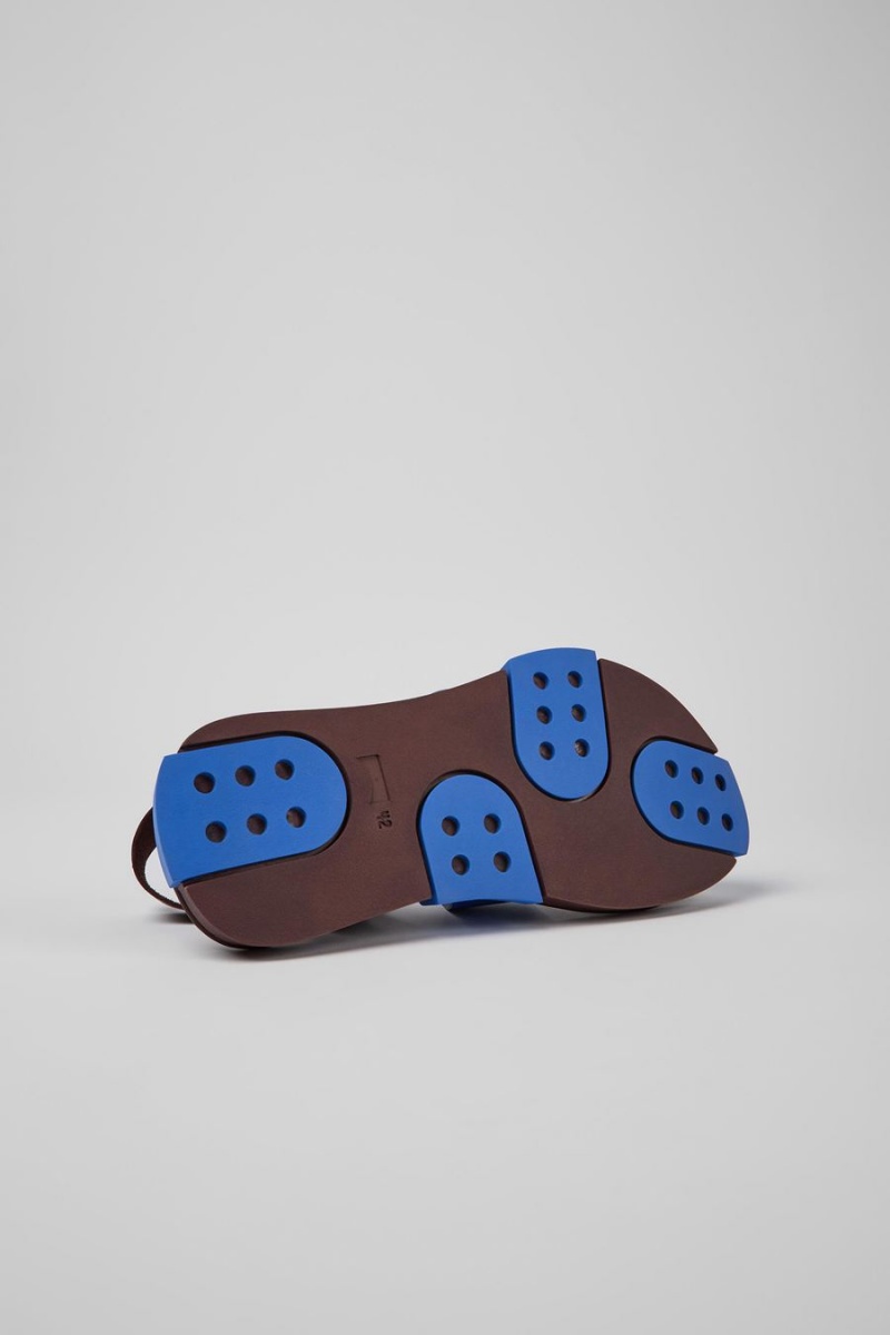 Sandalias Camper Set Cuero Hombre Burdeos | ZXTLU-0963