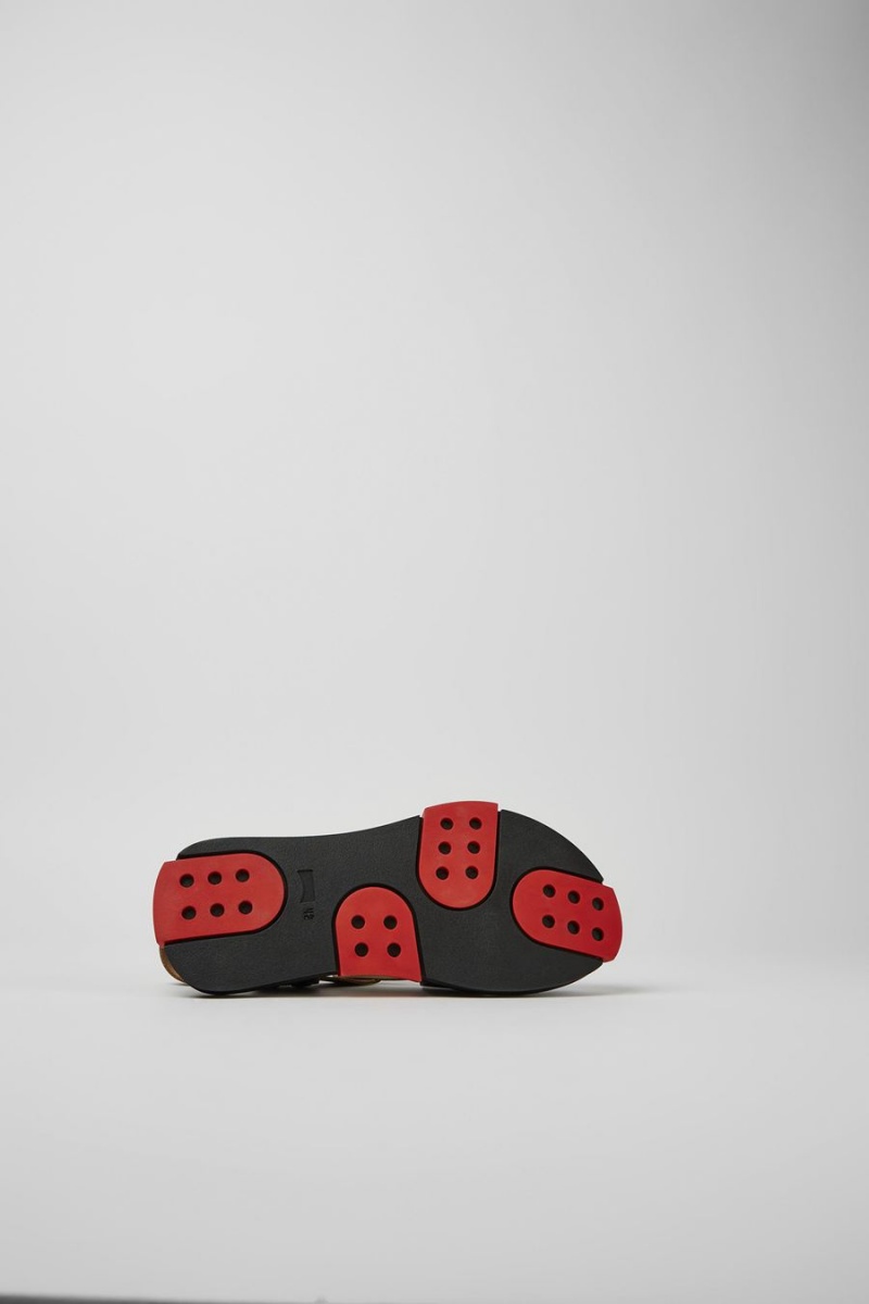 Sandalias Camper Set Cuero Hombre Negras | QKTVG-7352