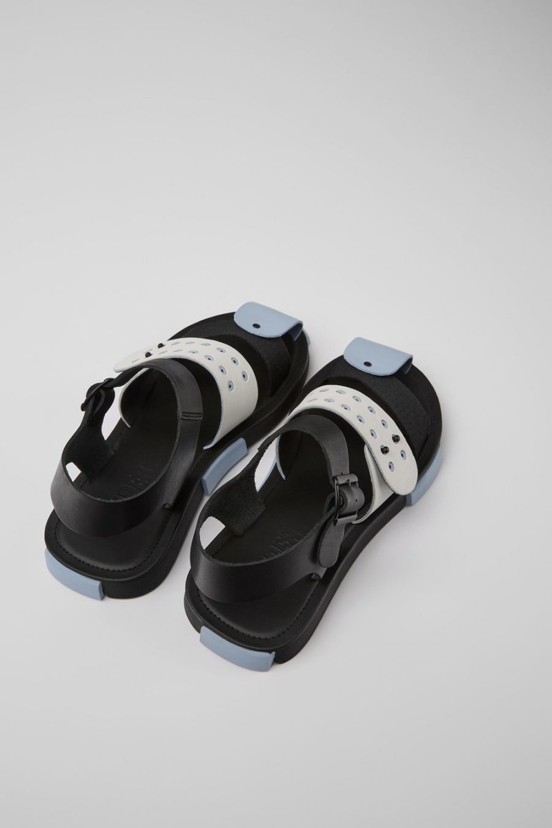 Sandalias Camper Set Cuero Hombre Negras | TYOMZ-0612