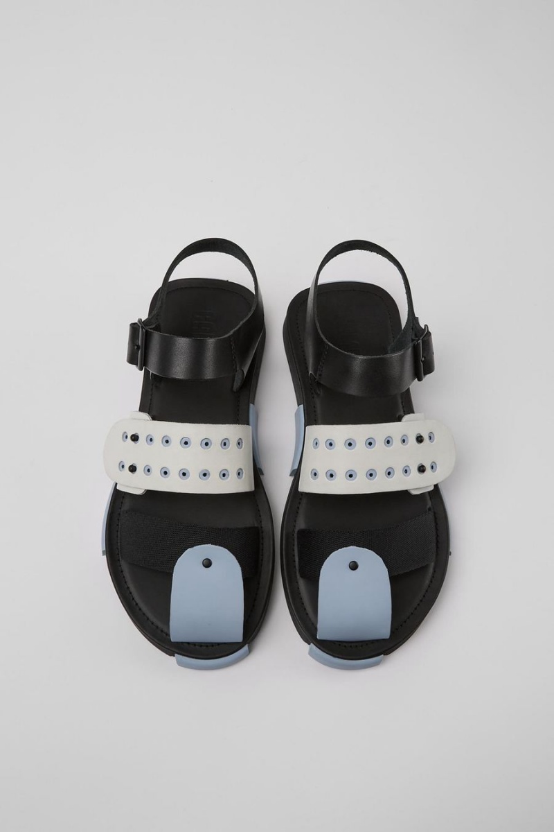 Sandalias Camper Set Cuero Hombre Negras | TYOMZ-0612