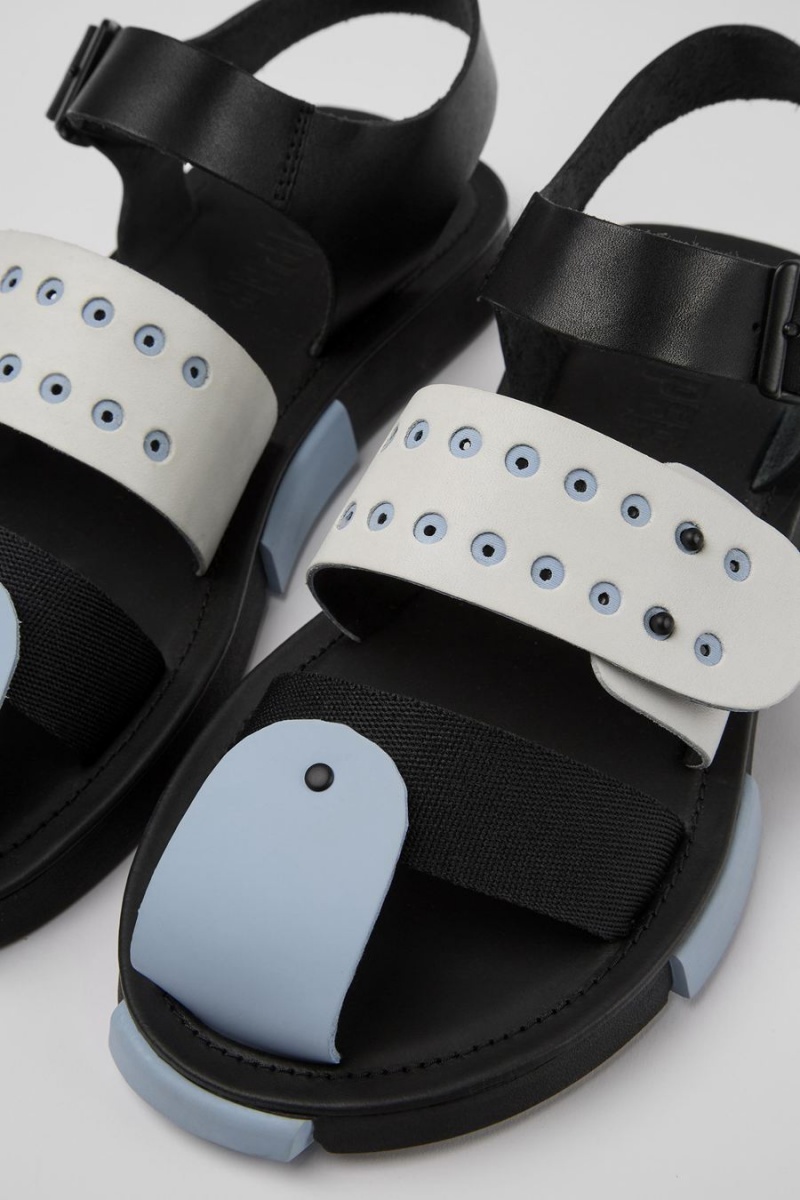Sandalias Camper Set Cuero Hombre Negras | TYOMZ-0612
