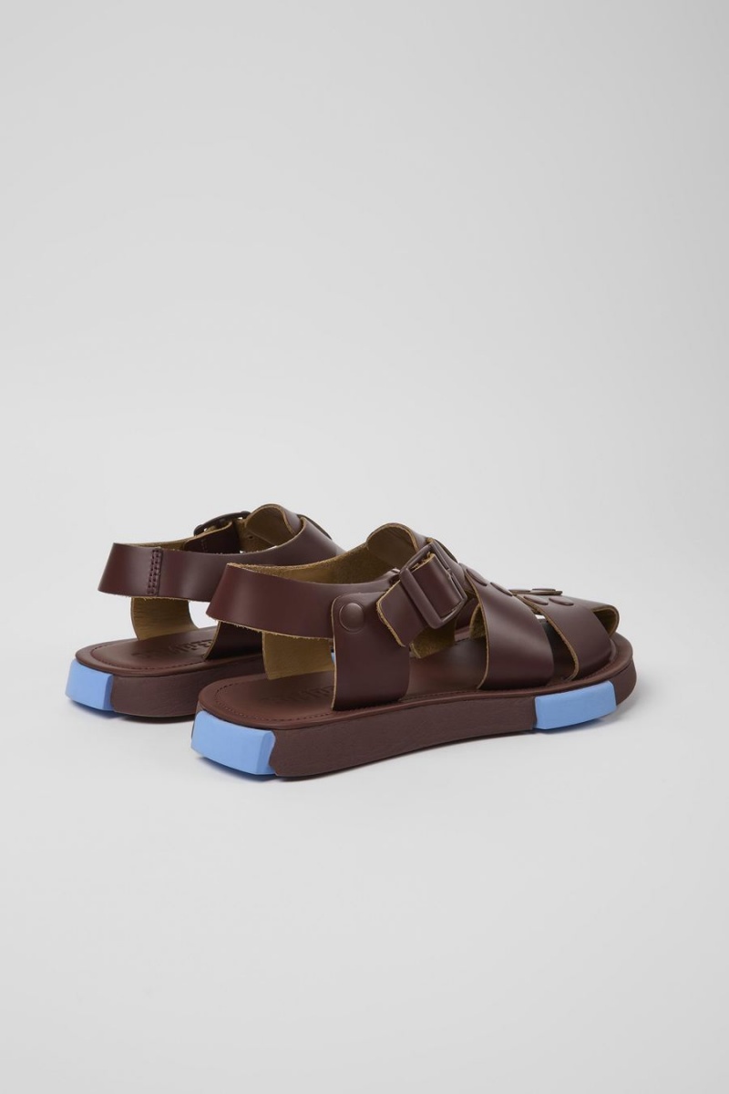 Sandalias Camper Set Cuero Mujer Burdeos | GXBLD-9672