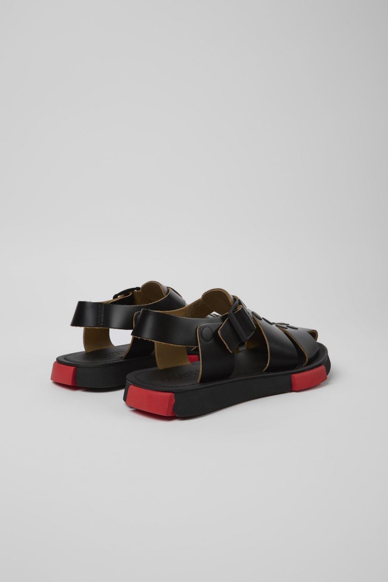 Sandalias Camper Set Cuero Mujer Negras | LFXKM-4962