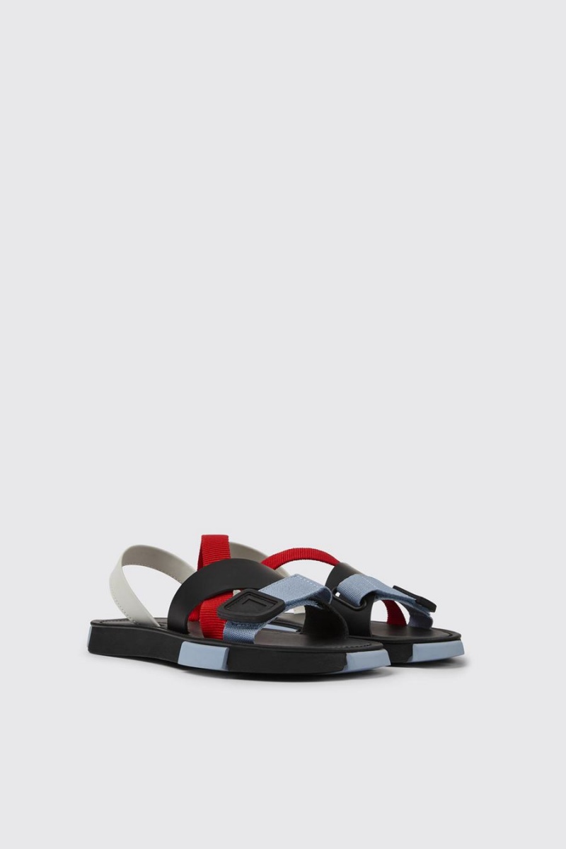 Sandalias Camper Set Hombre Negras | OPIHQ-3079