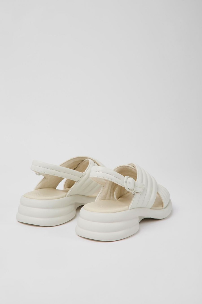 Sandalias Camper Spiro Cuero Mujer Blancas | KISAV-8046