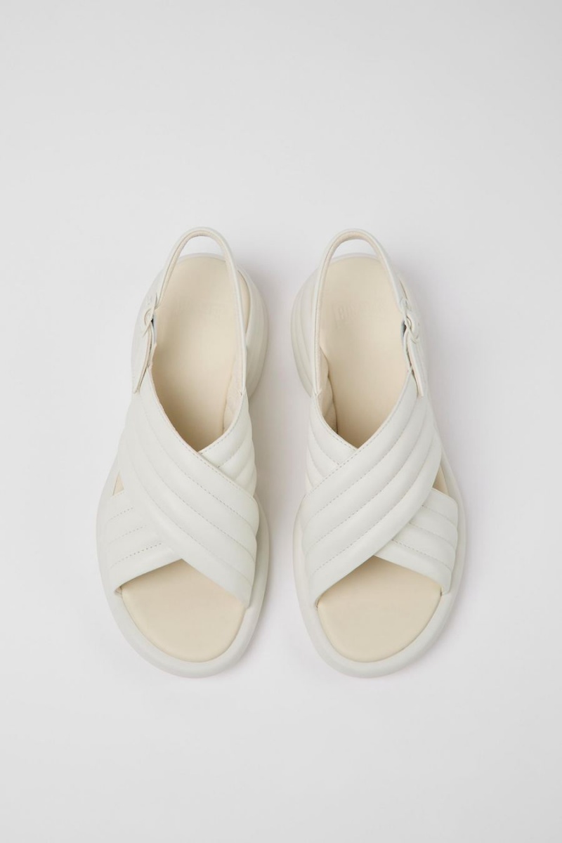 Sandalias Camper Spiro Cuero Mujer Blancas | KISAV-8046