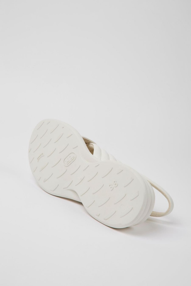 Sandalias Camper Spiro Cuero Mujer Blancas | KISAV-8046