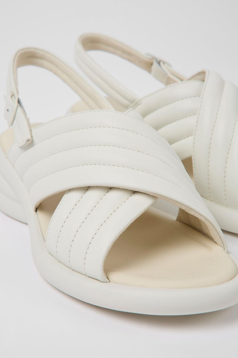 Sandalias Camper Spiro Cuero Mujer Blancas | KISAV-8046