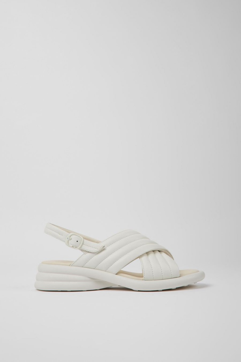 Sandalias Camper Spiro Cuero Mujer Blancas | KISAV-8046