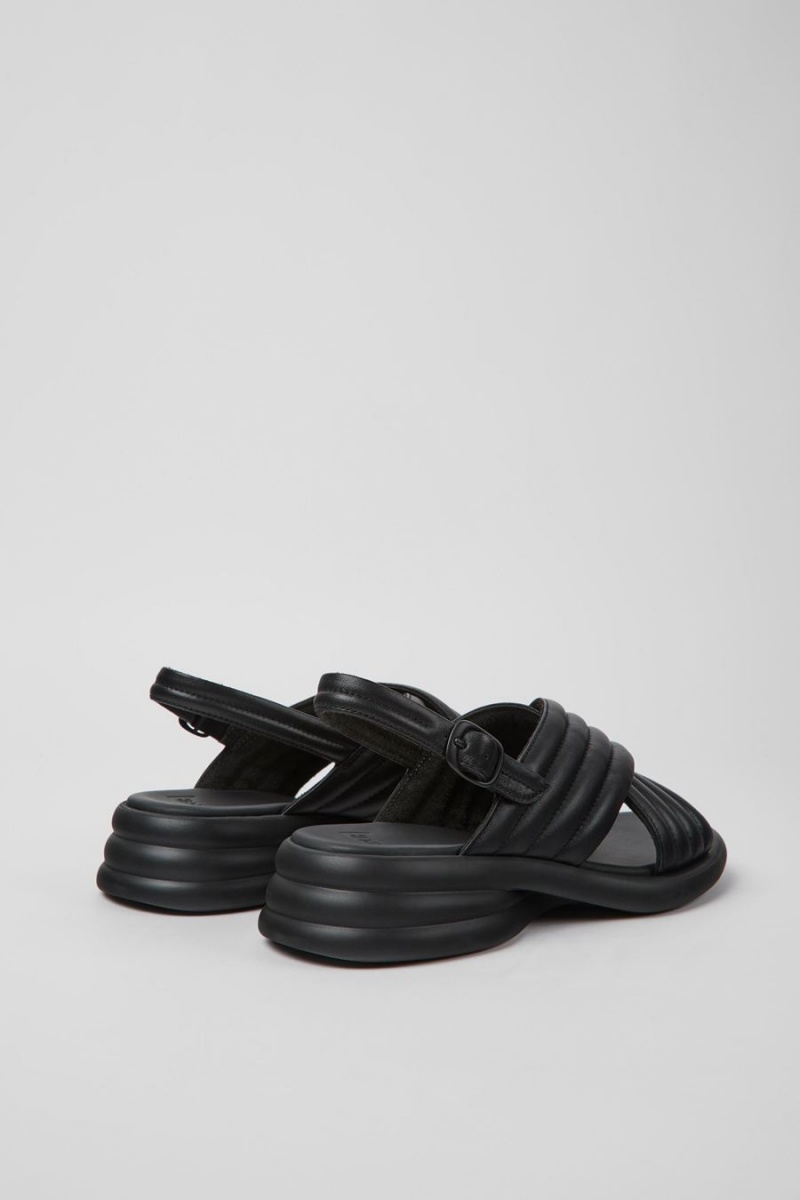 Sandalias Camper Spiro Cuero Mujer Negras | ELCIY-6241