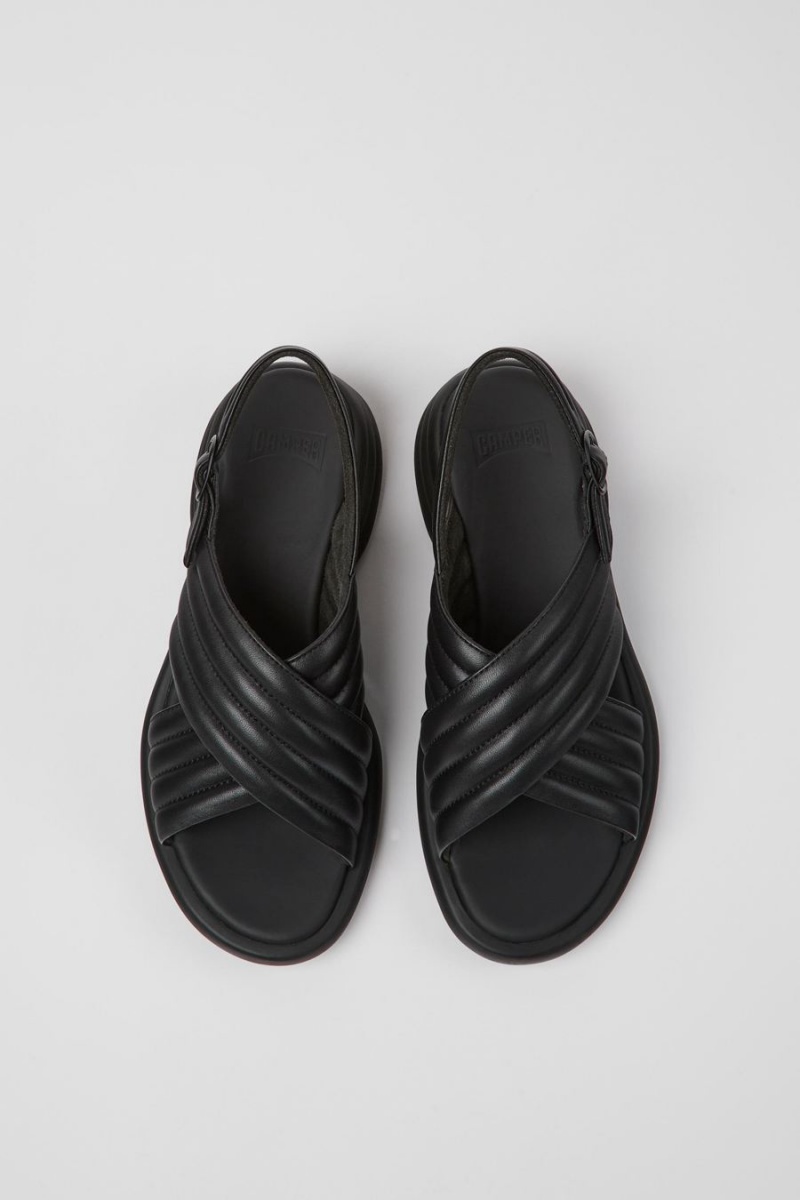 Sandalias Camper Spiro Cuero Mujer Negras | ELCIY-6241