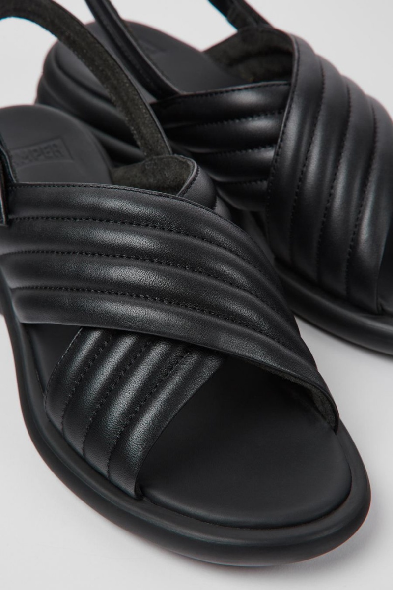 Sandalias Camper Spiro Cuero Mujer Negras | ELCIY-6241