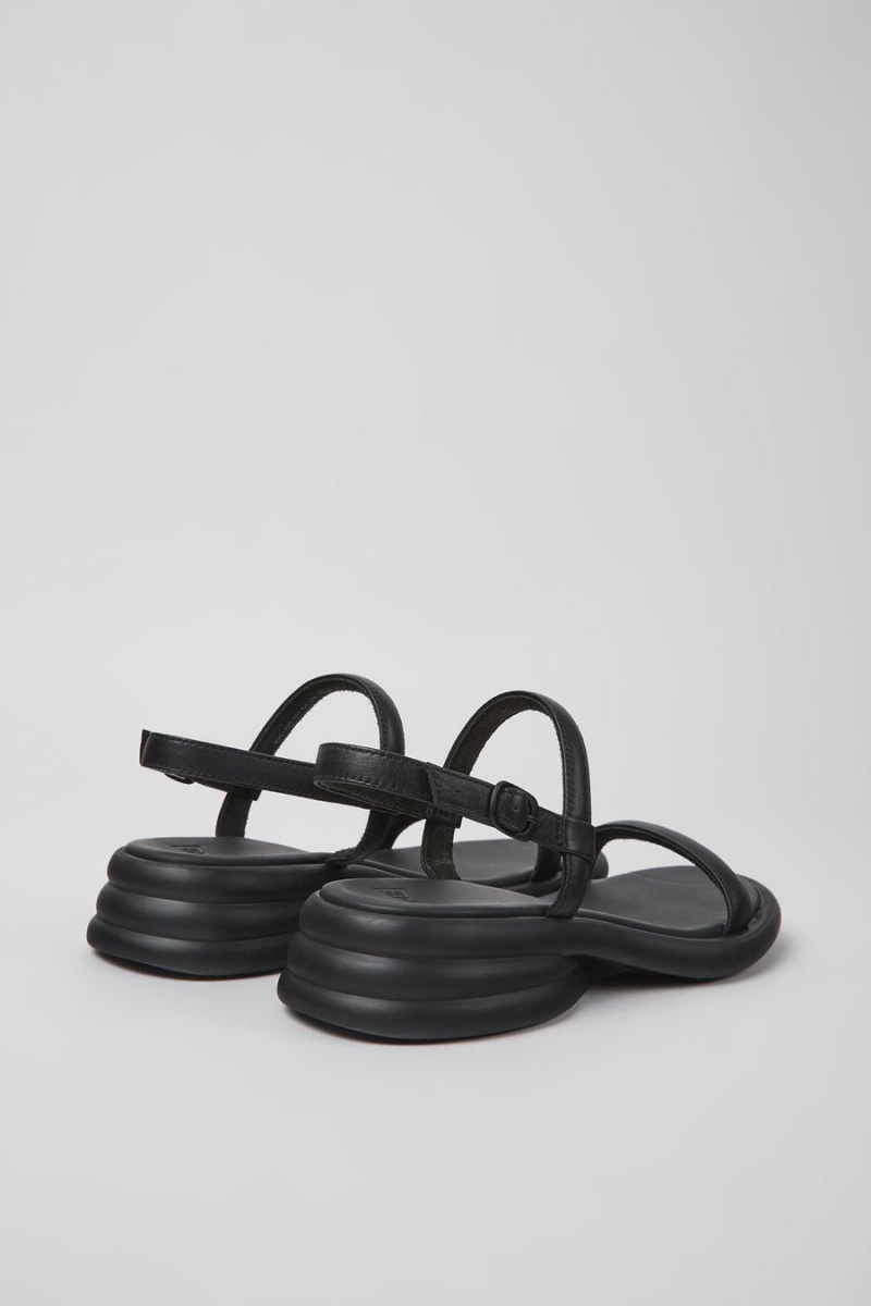 Sandalias Camper Spiro Cuero Mujer Negras | RZHXI-9820