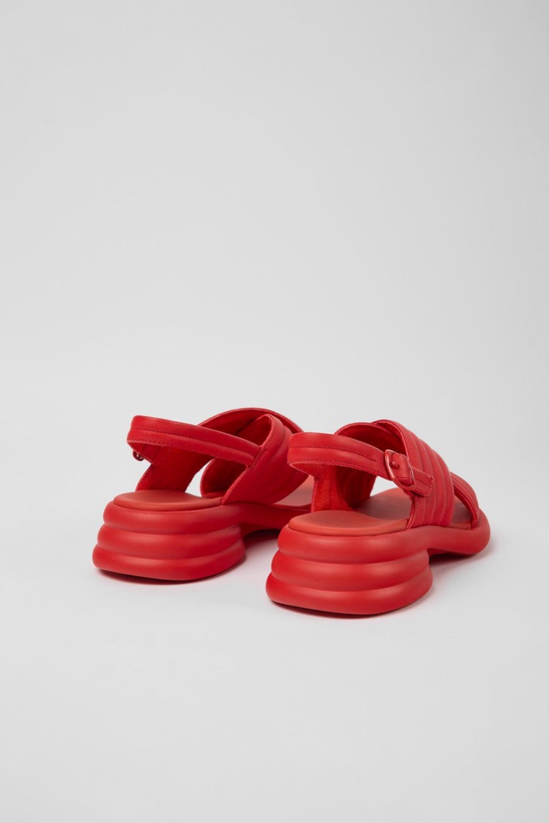 Sandalias Camper Spiro Cuero Mujer Rojas | LIQTH-7241