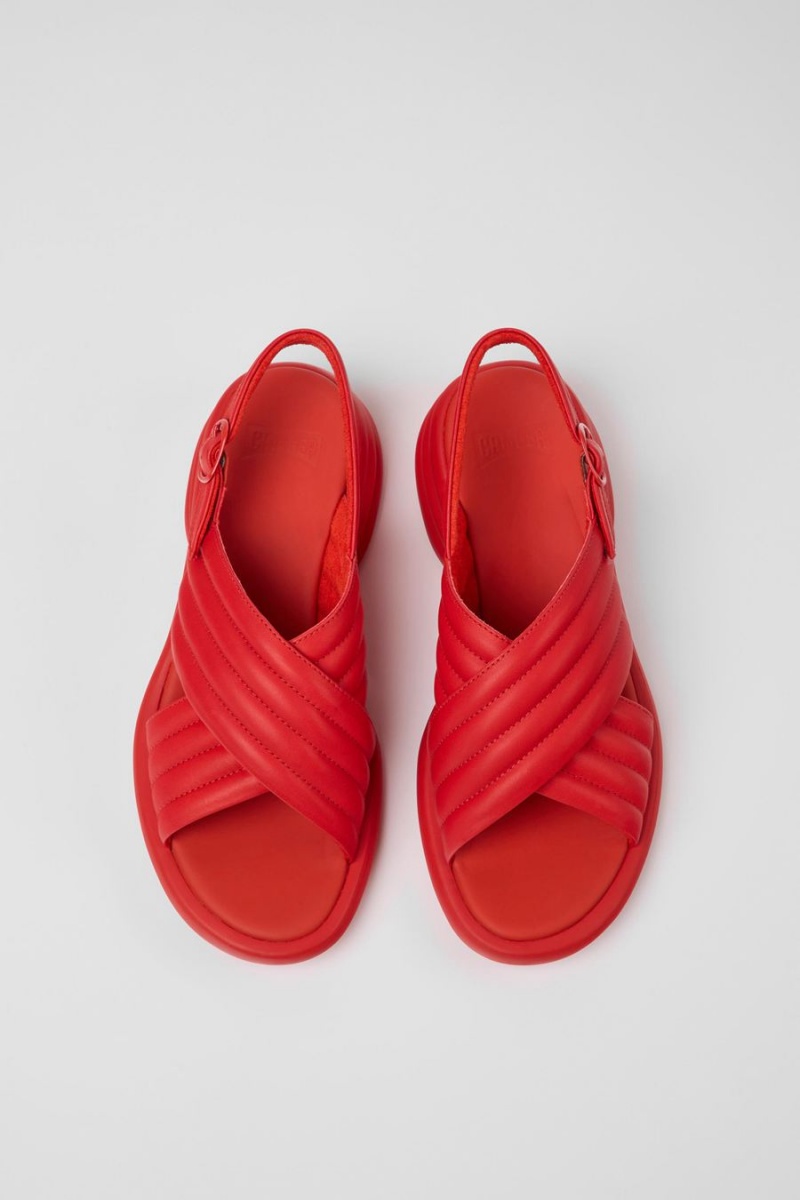 Sandalias Camper Spiro Cuero Mujer Rojas | LIQTH-7241