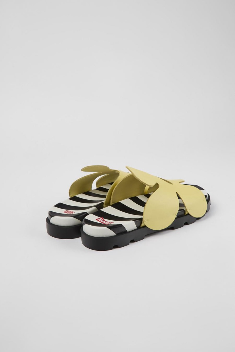 Sandalias Camper Twins Cuero Hombre Amarillo | RKWPQ-6327