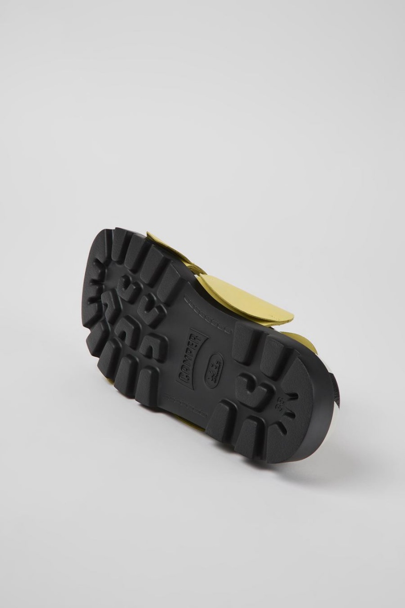 Sandalias Camper Twins Cuero Mujer Amarillo | FQYMT-3679