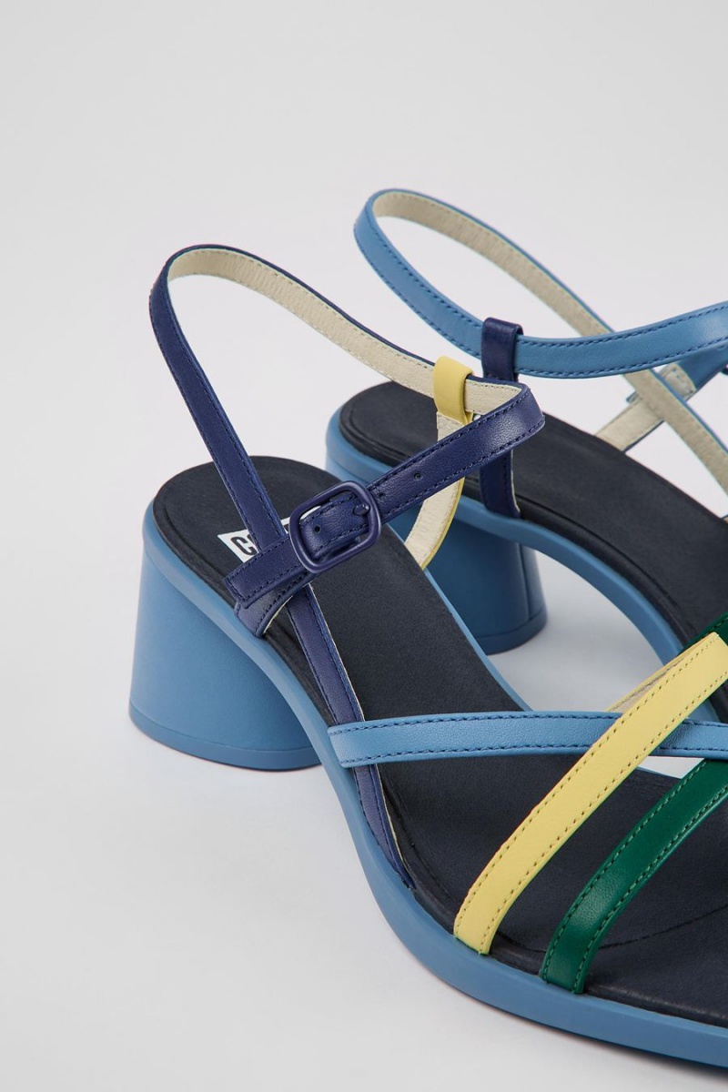 Sandalias Camper Twins Cuero Mujer Azul Marino | WIAVN-5927