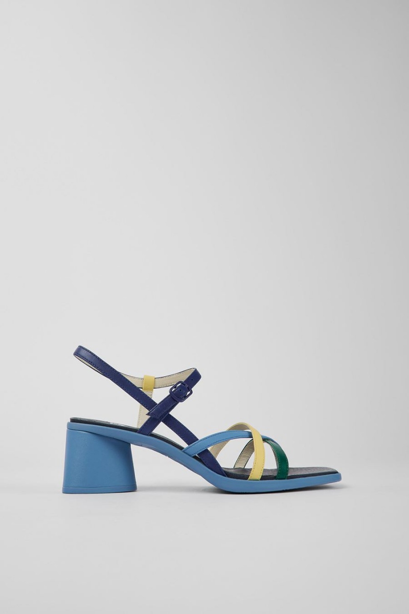 Sandalias Camper Twins Cuero Mujer Azul Marino | WIAVN-5927