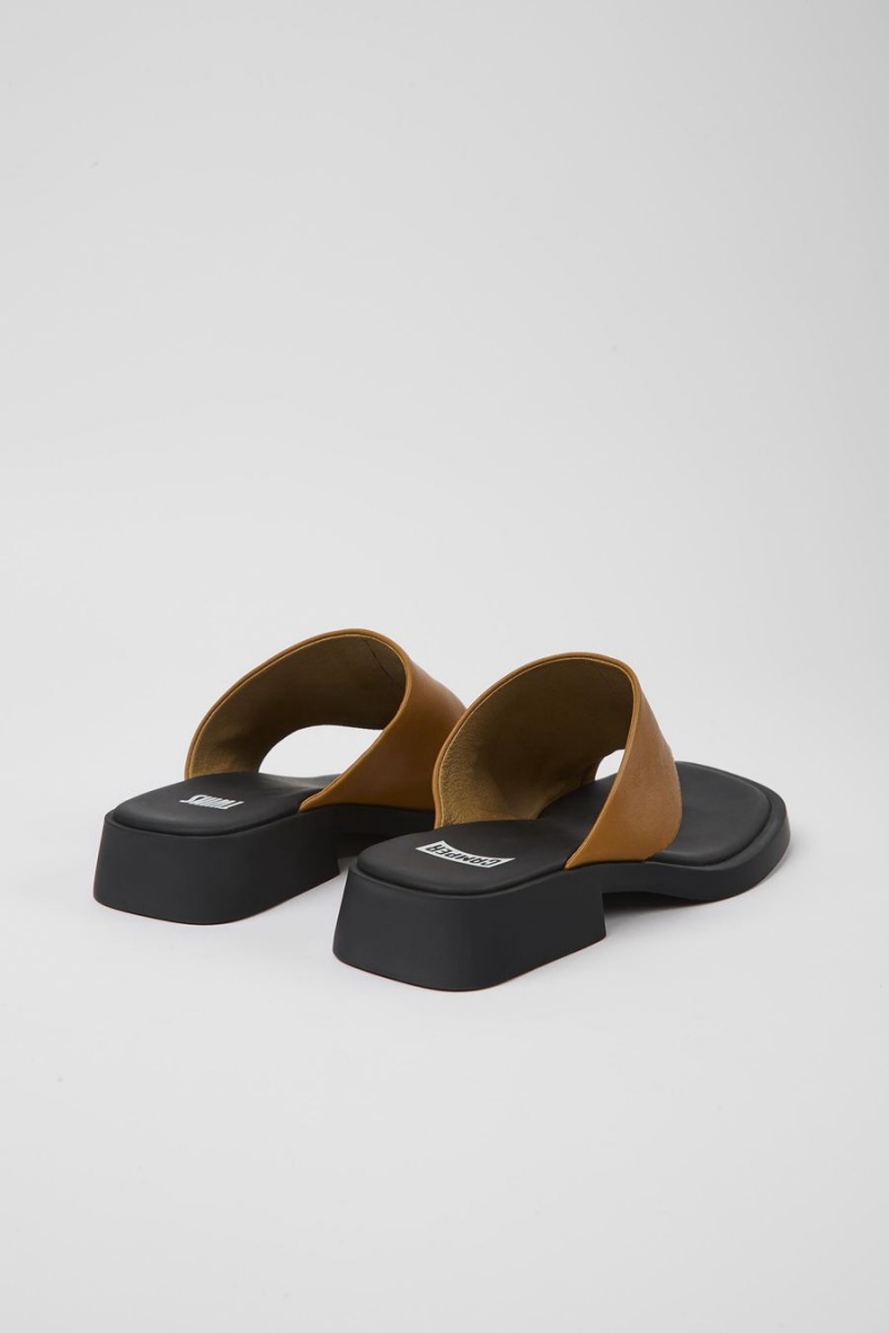 Sandalias Camper Twins Cuero Mujer Marrones | IUJHG-2154