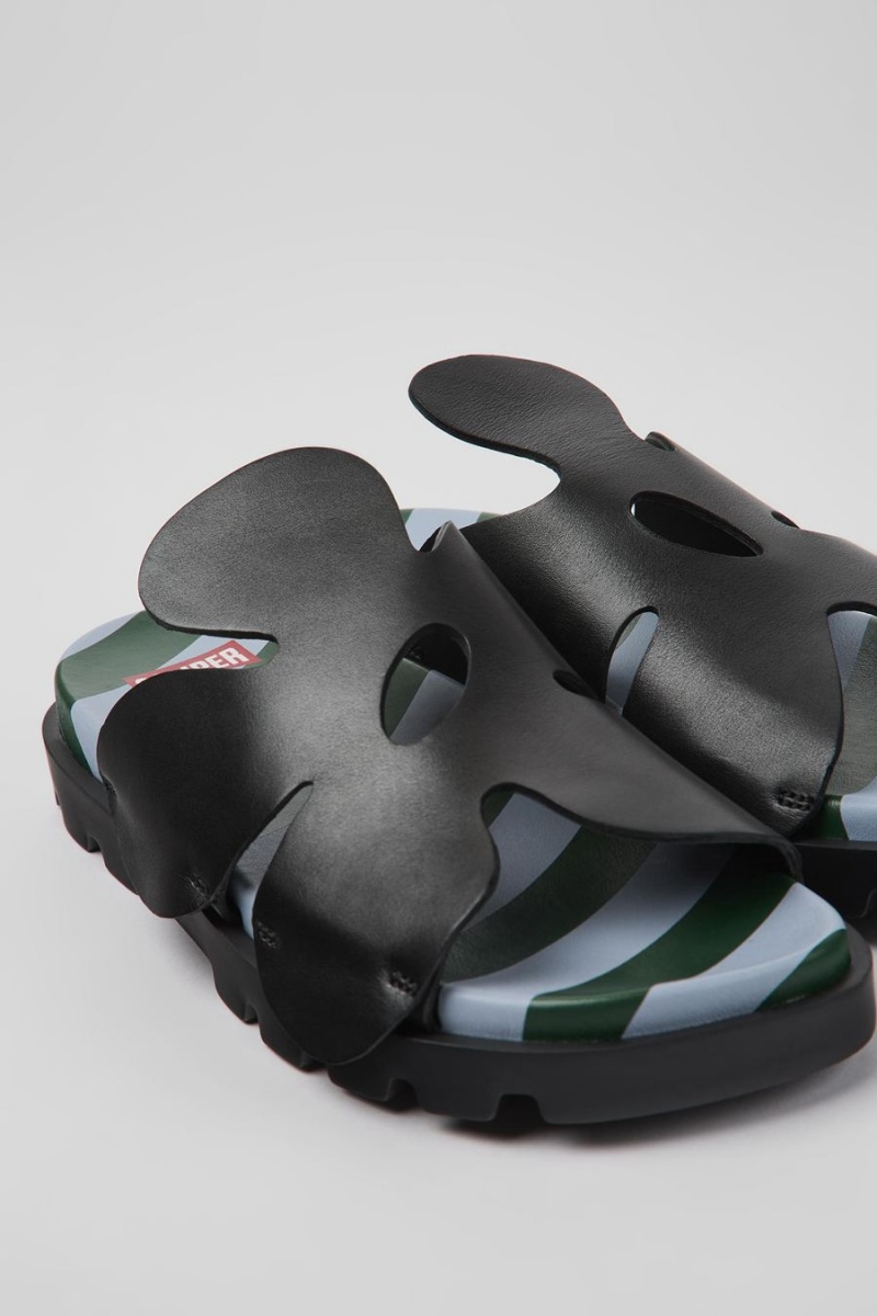 Sandalias Camper Twins Cuero Mujer Negras | IXZNW-2531