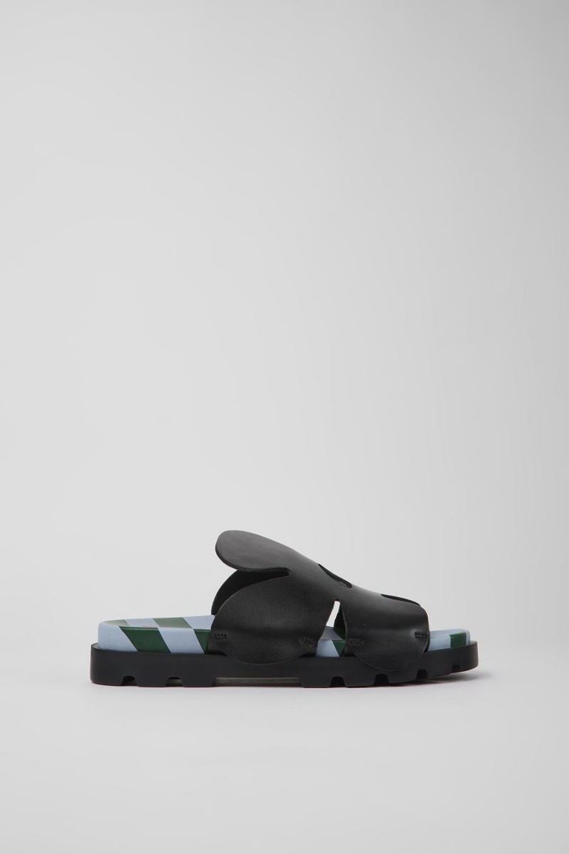 Sandalias Camper Twins Cuero Mujer Negras | IXZNW-2531