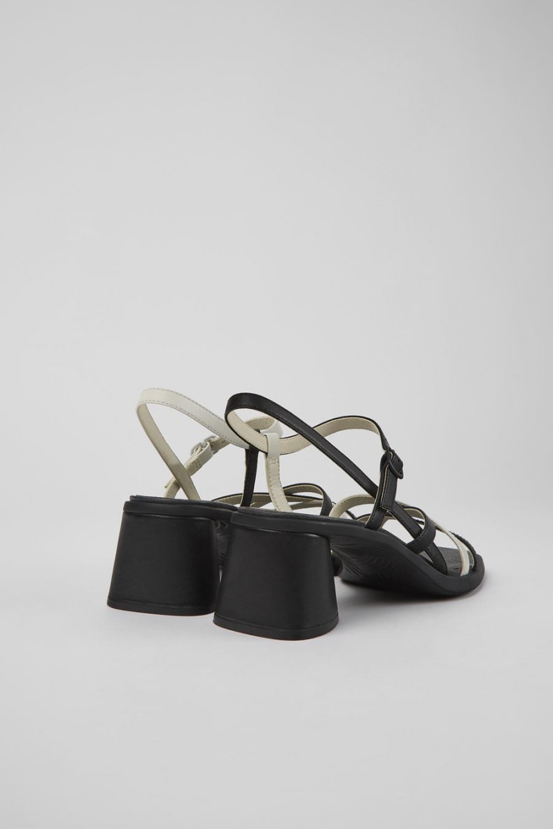 Sandalias Camper Twins Cuero Mujer Negras | FOUBM-5920