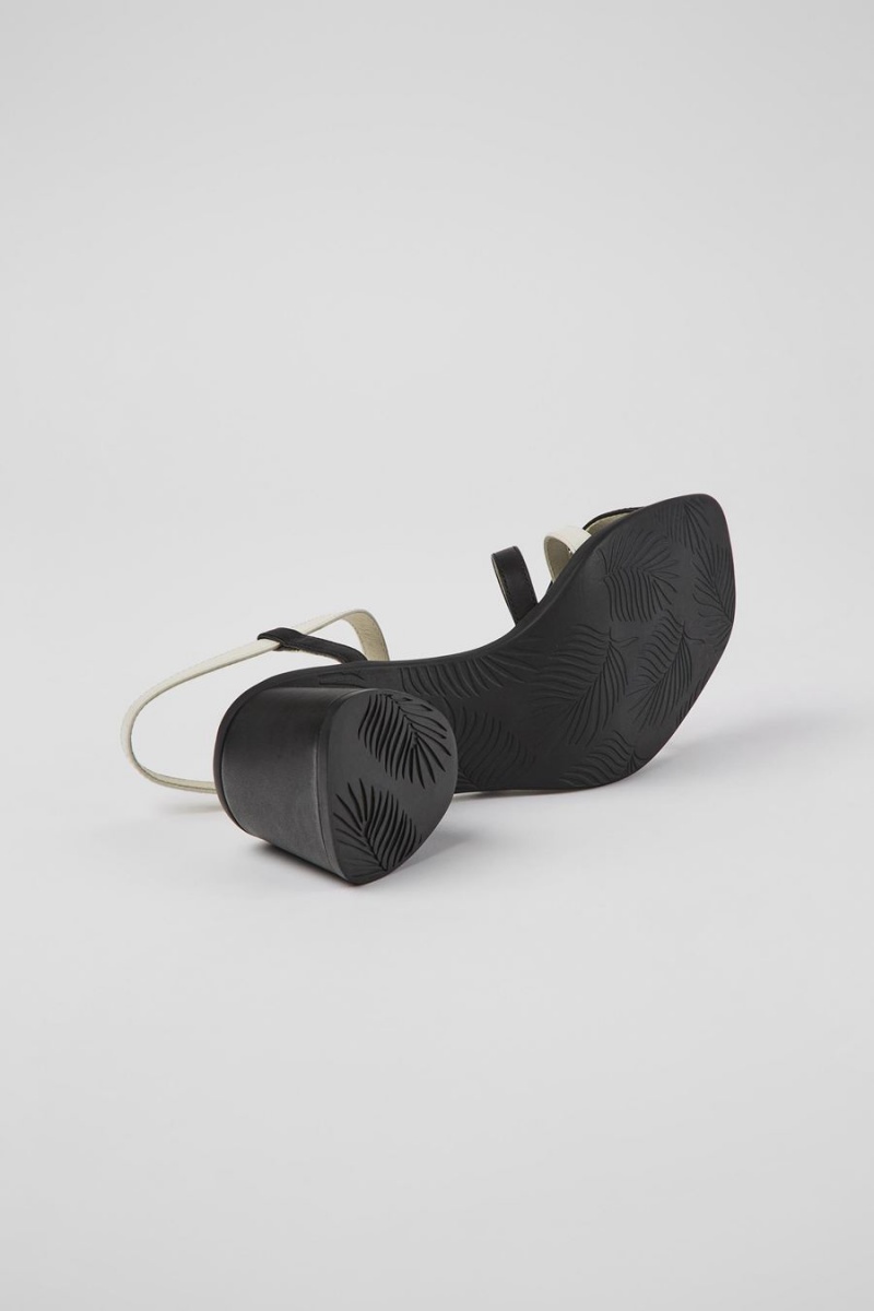 Sandalias Camper Twins Cuero Mujer Negras | FOUBM-5920
