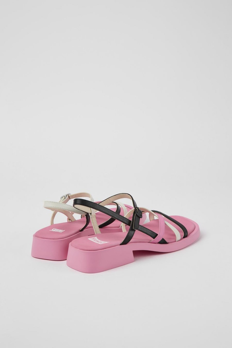 Sandalias Camper Twins Cuero Mujer Rosas | PJMRL-4571