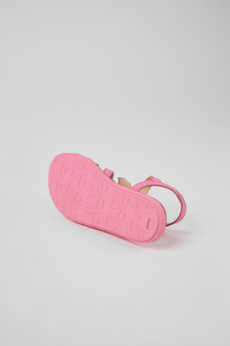 Sandalias Camper Twins Cuero Niña Rosas | ZONAV-4203