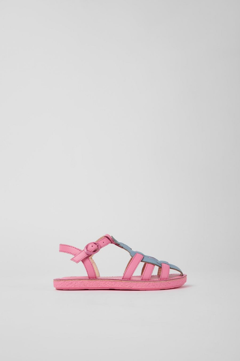 Sandalias Camper Twins Cuero Niña Rosas | ZONAV-4203