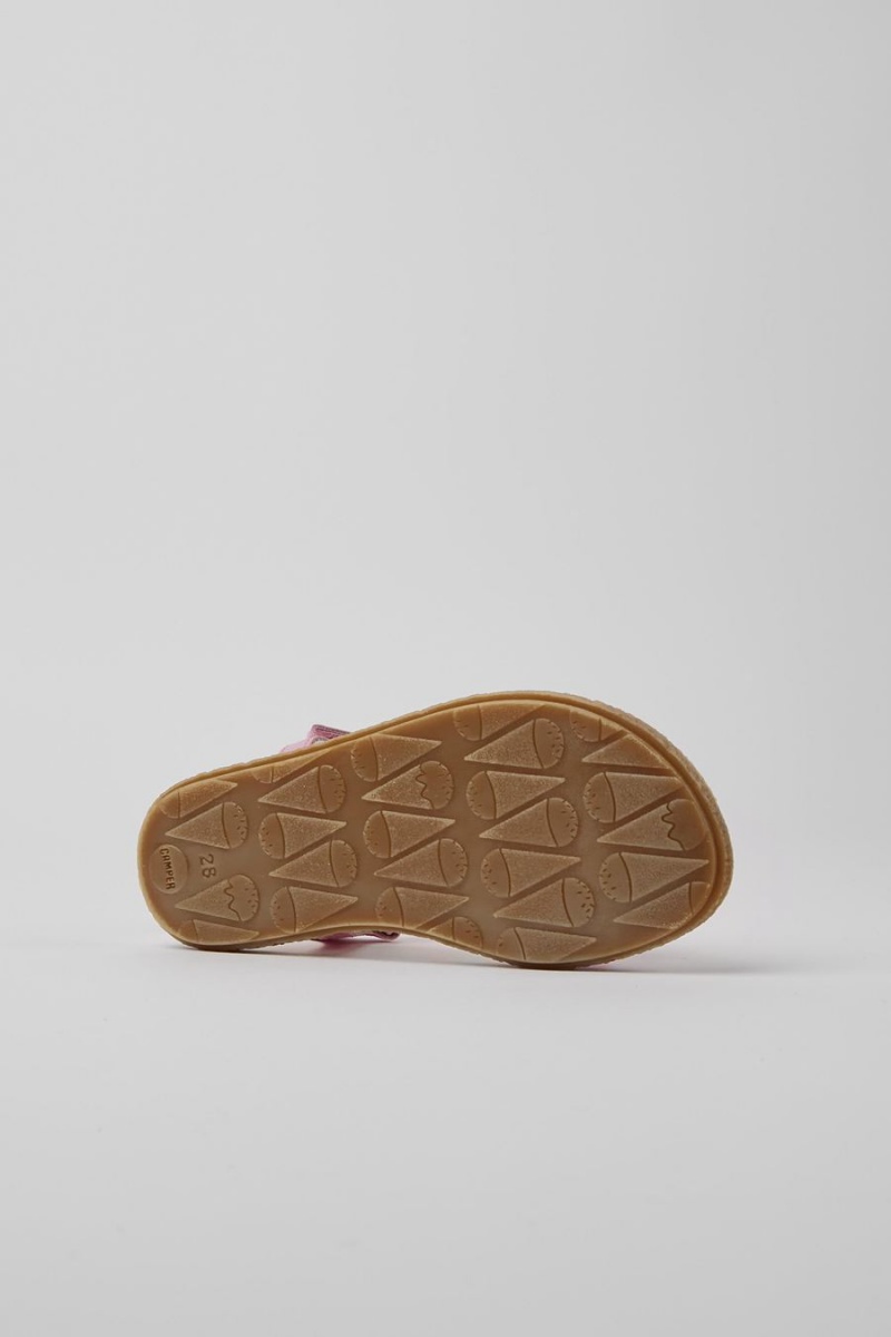Sandalias Camper Twins Cuero Niña Rosas | CQKRP-9437