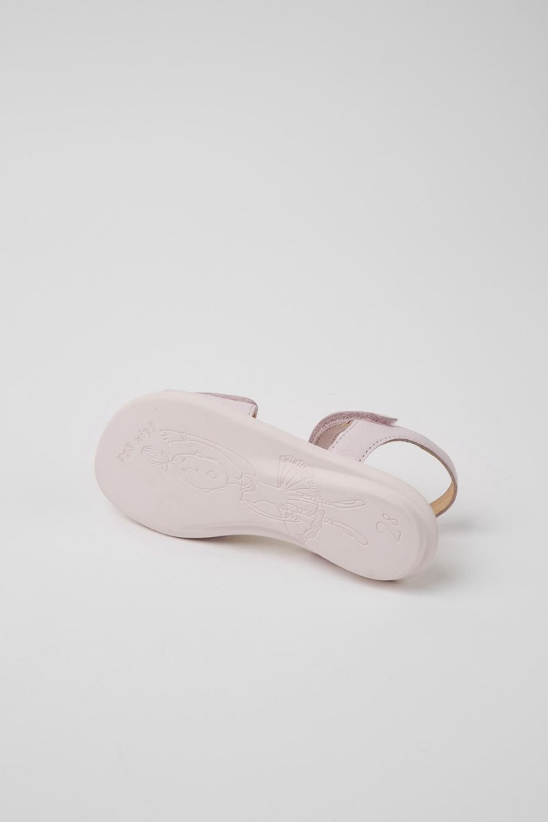 Sandalias Camper Twins Cuero Niña Rosas | VUXTA-1037