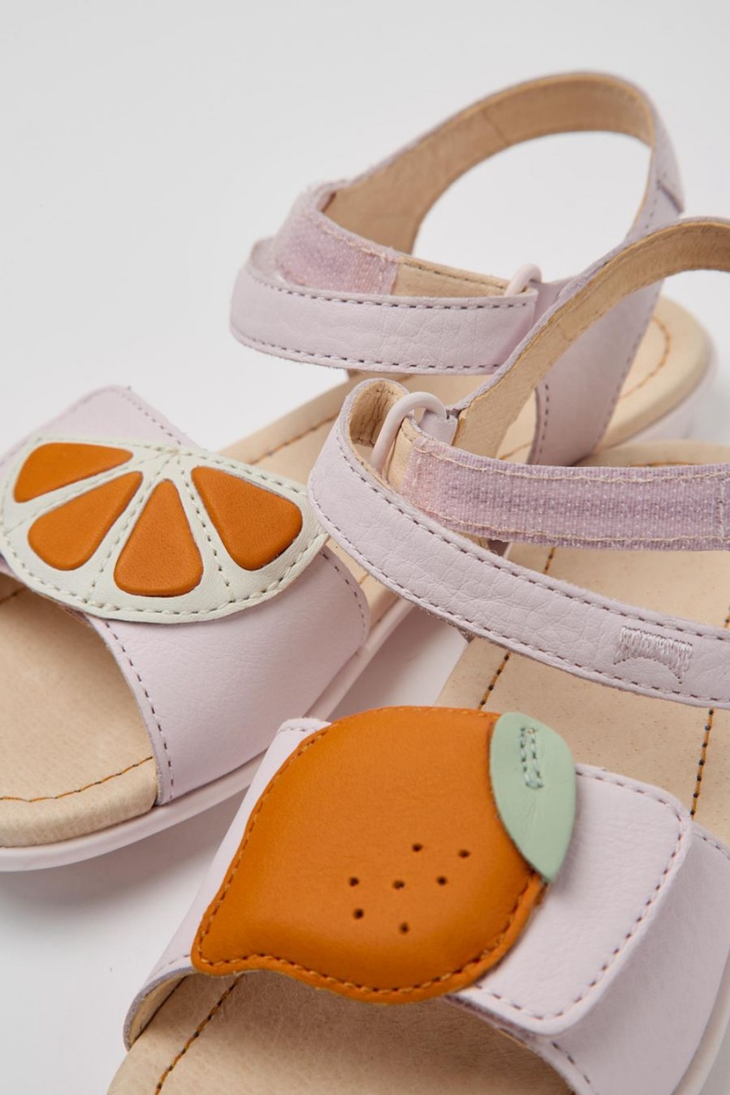 Sandalias Camper Twins Cuero Niña Rosas | VUXTA-1037