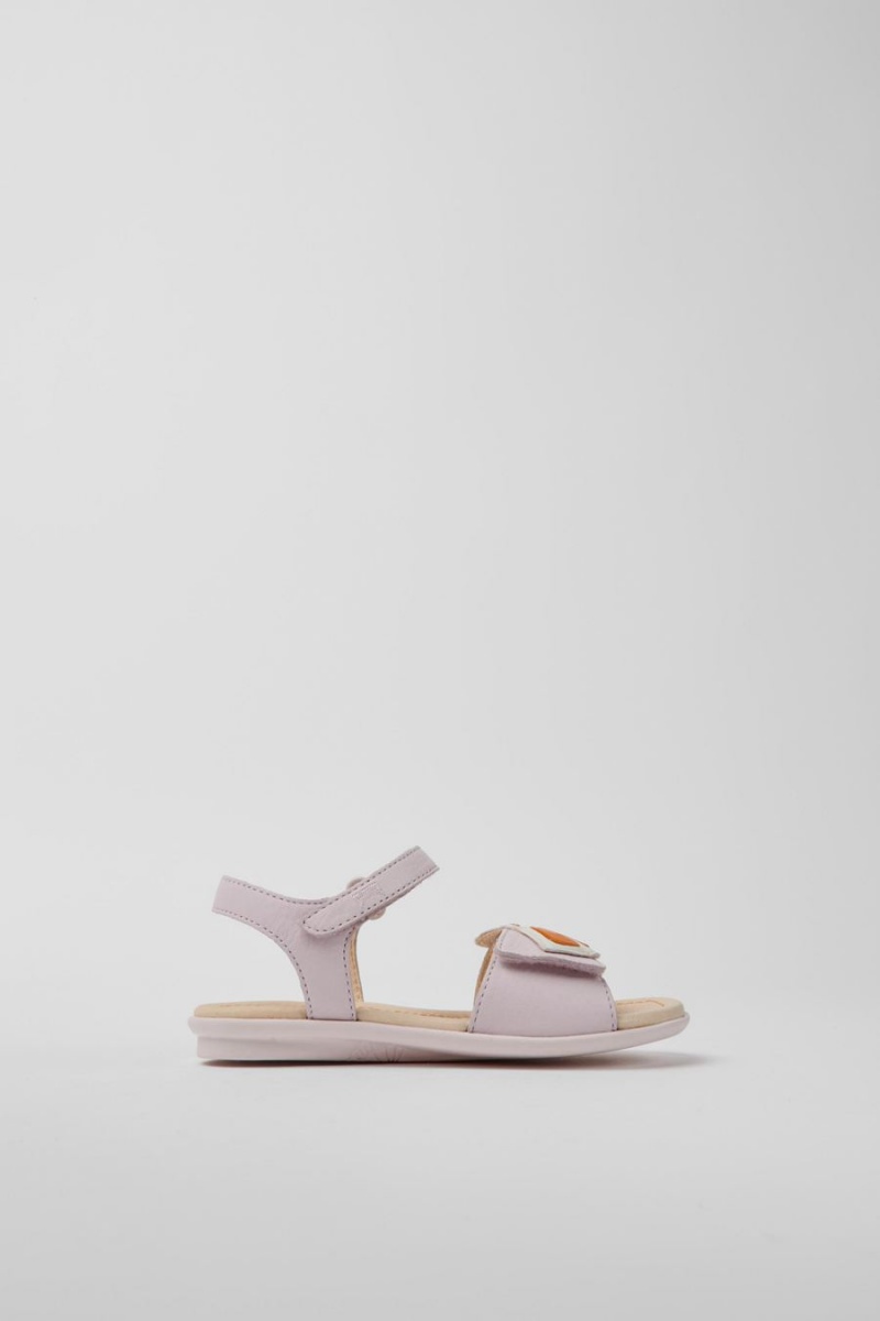 Sandalias Camper Twins Cuero Niña Rosas | VUXTA-1037