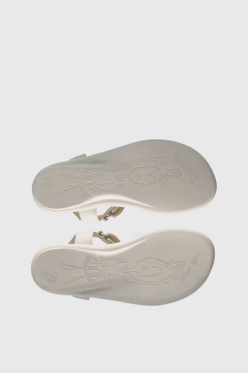 Sandalias Camper Twins Niña Blancas | XARBT-3248