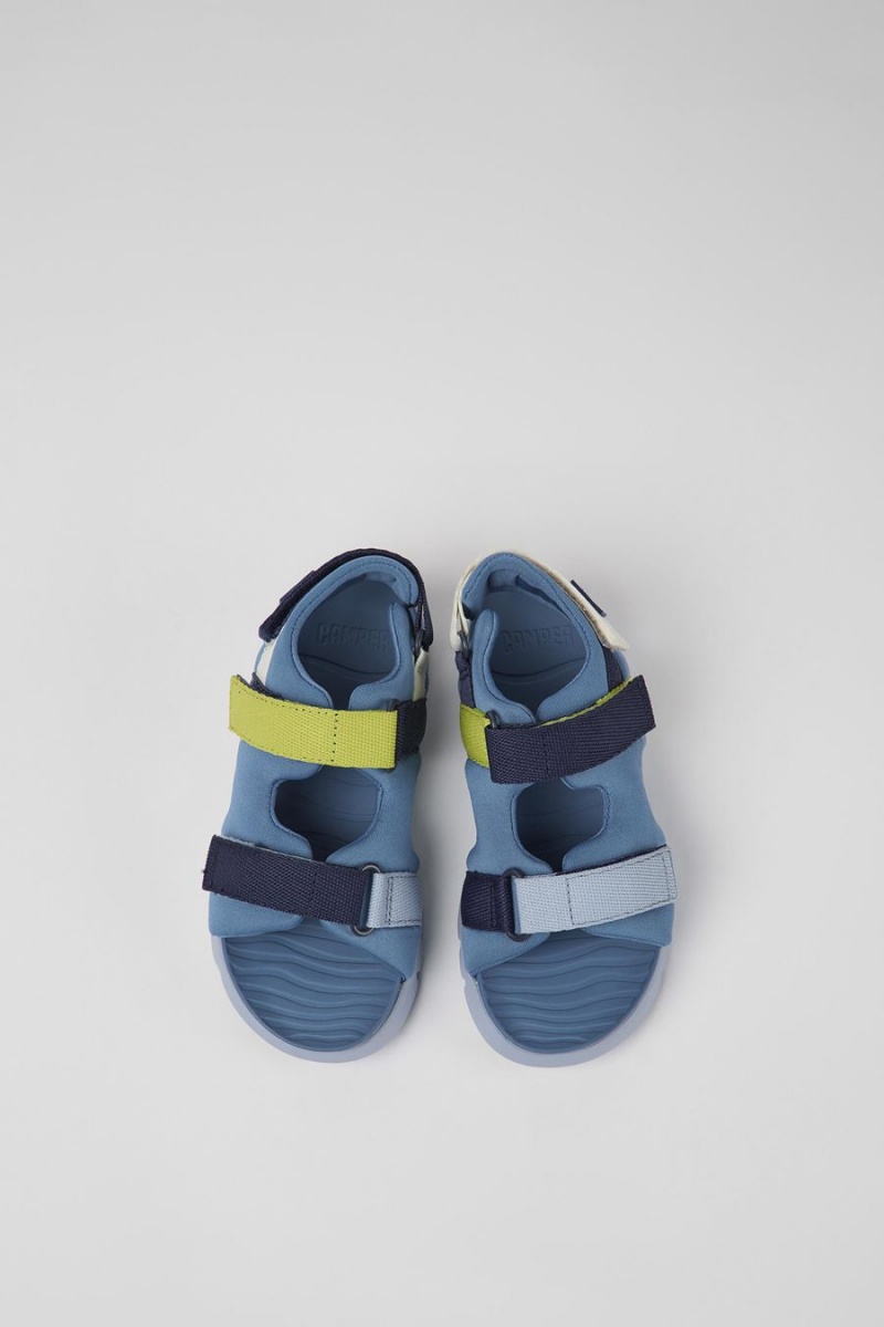 Sandalias Camper Twins Textil Niño Azules | YRVOX-7819
