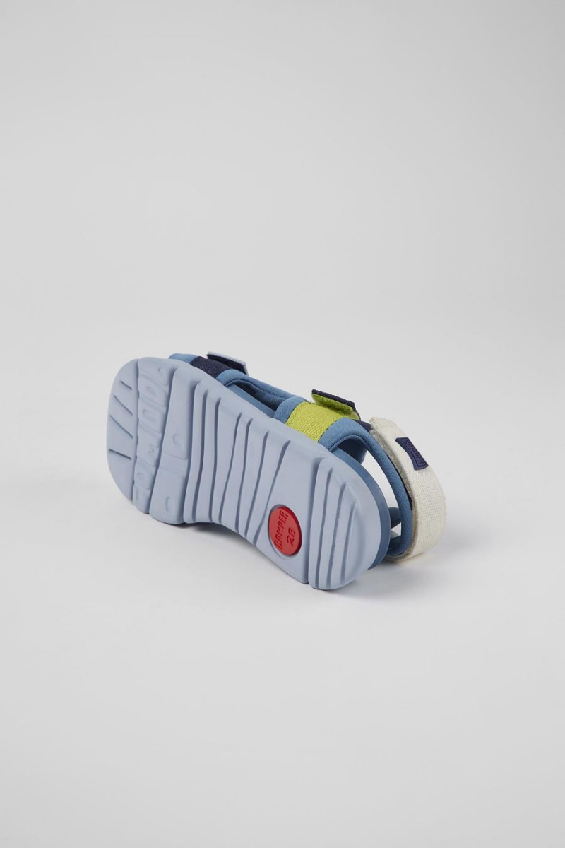 Sandalias Camper Twins Textil Niño Azules | YRVOX-7819