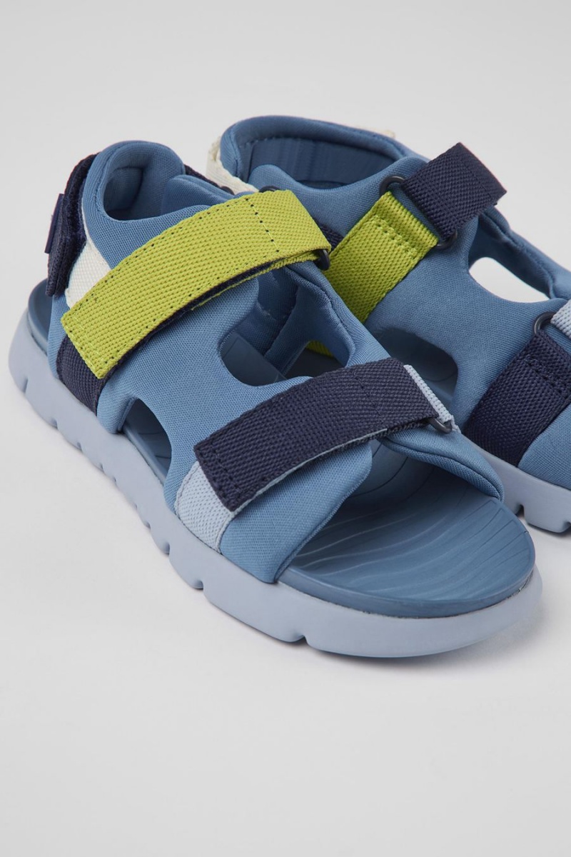 Sandalias Camper Twins Textil Niño Azules | YRVOX-7819