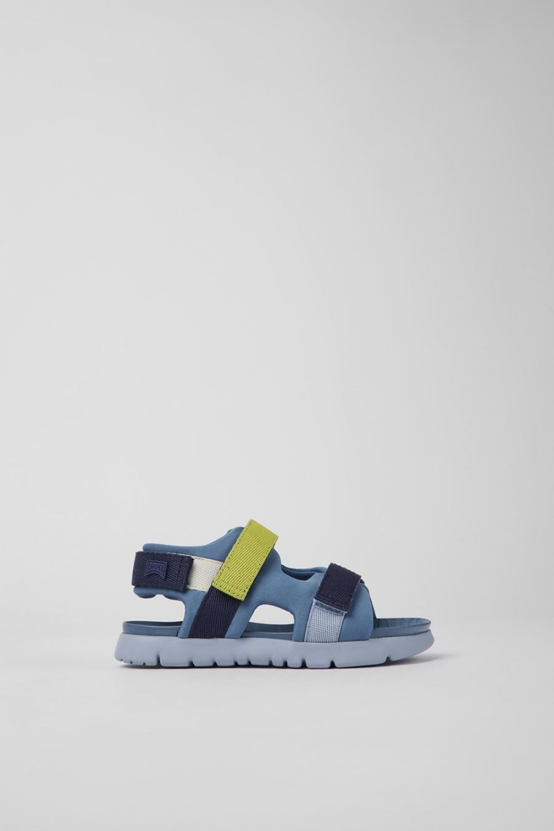 Sandalias Camper Twins Textil Niño Azules | YRVOX-7819