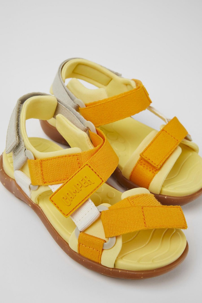 Sandalias Camper Wous Textil Niño Amarillo | AGYPL-2586