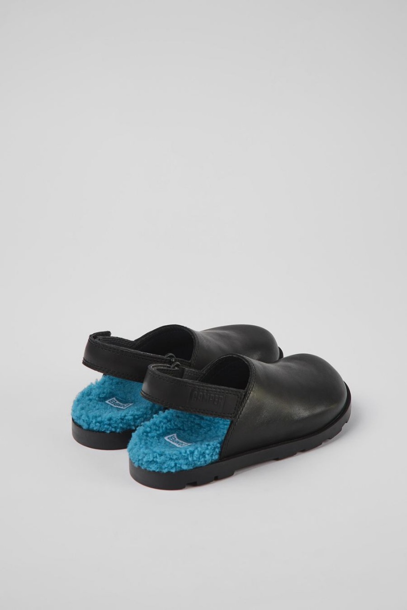 Slip On Camper Brutus Cuero Clogs Niño Negras | LZNGX-2045
