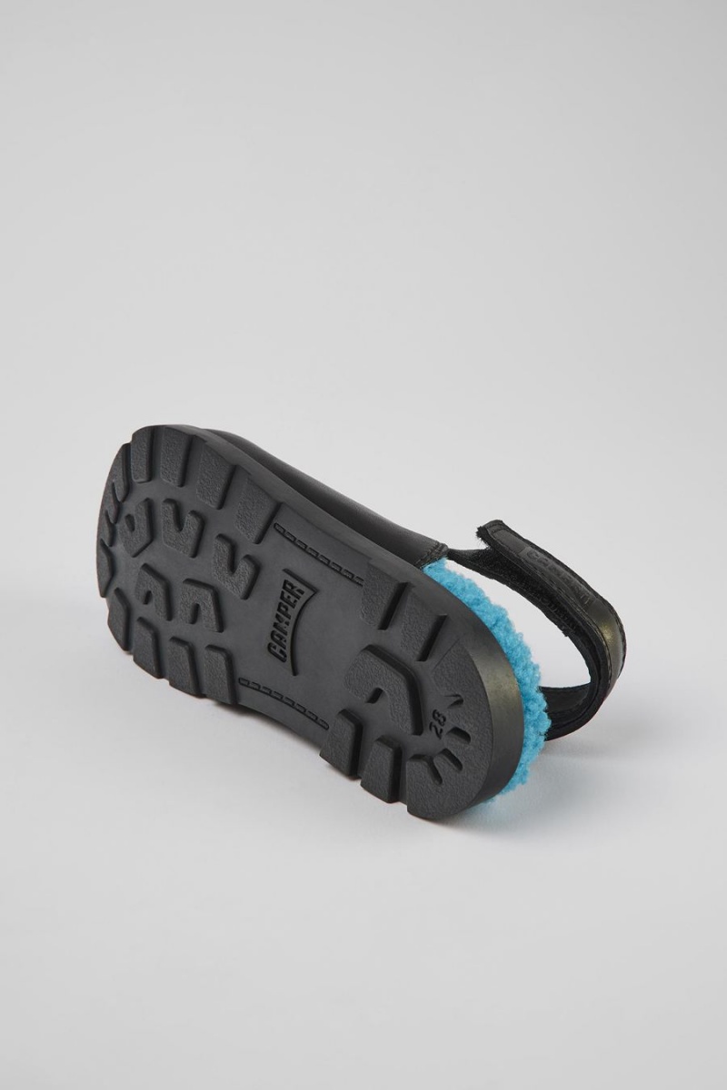 Slip On Camper Brutus Cuero Clogs Niño Negras | LZNGX-2045