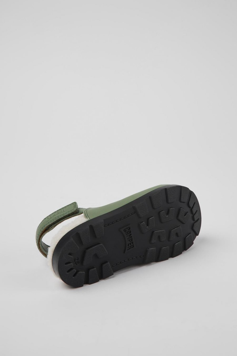 Slip On Camper Brutus Cuero Clogs Niño Verde | FKJNE-7608