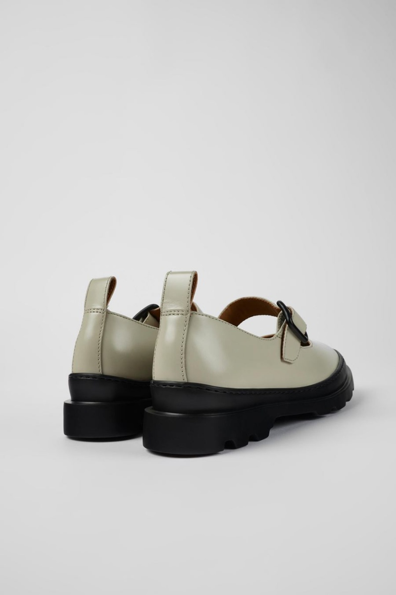 Slip On Camper Brutus Cuero Mary Jane Flats Mujer Gris | WSRTJ-5401
