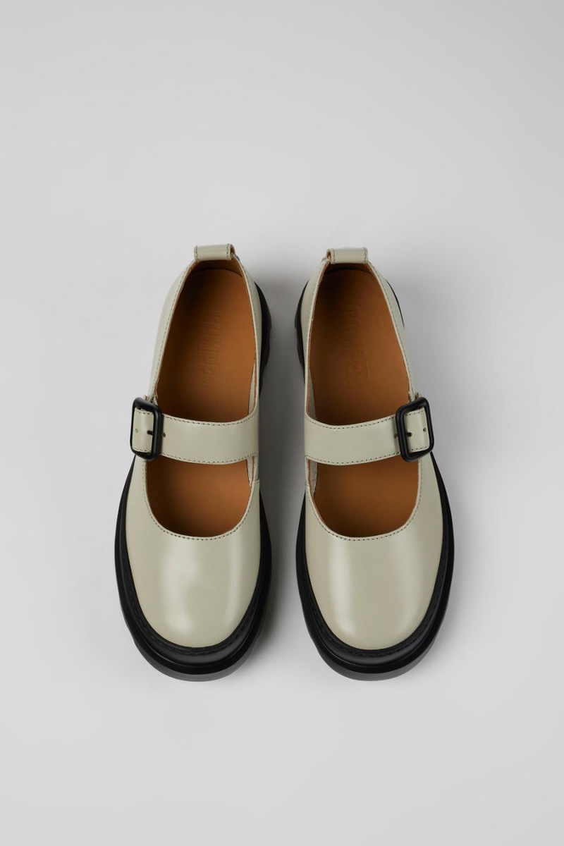 Slip On Camper Brutus Cuero Mary Jane Flats Mujer Gris | WSRTJ-5401