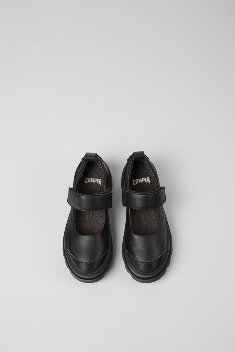 Slip On Camper Brutus Cuero Mary Jane Niña Negras | GSHNC-2178