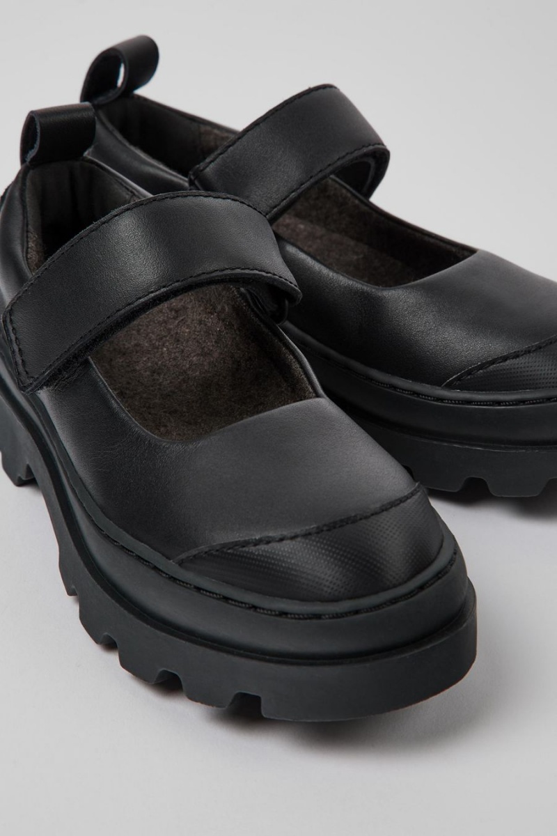 Slip On Camper Brutus Cuero Mary Jane Niña Negras | GSHNC-2178